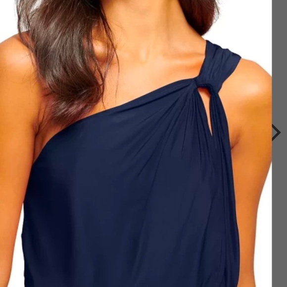 New Ramy Brook Junie One-Shoulder Navy Blue Tank Top Size X-small - Picture 8 of 10